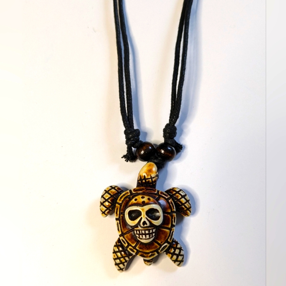 NEW Turtle Necklace Resin Pendant Adjustable Unisex Men Women Jewellery